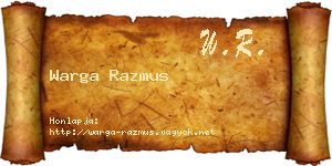 Warga Razmus névjegykártya